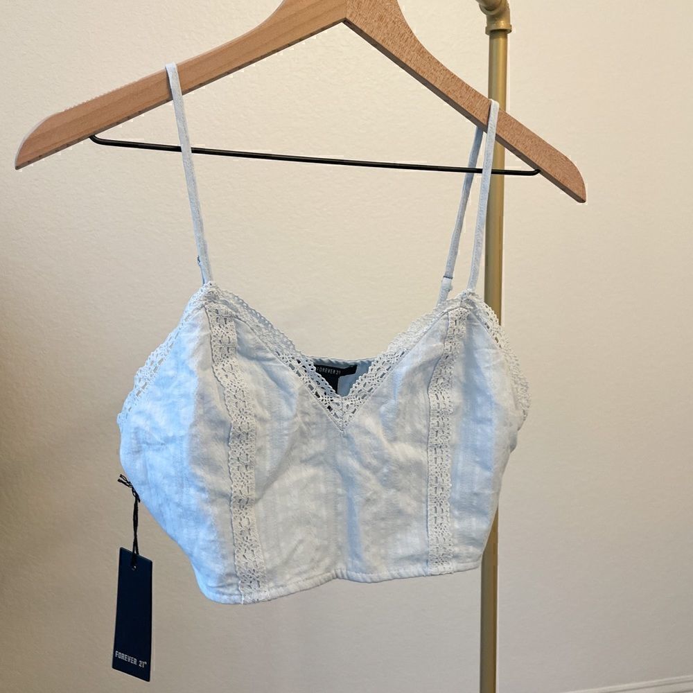 Forever 21 Baby Blue Crop Top M NWT